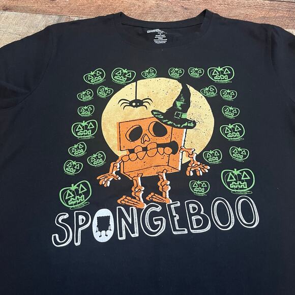 Sponge Bob Nickelodeon | Men's Black SpongeBOO Halloween Shirt Sz XL - Picture 1 of 4